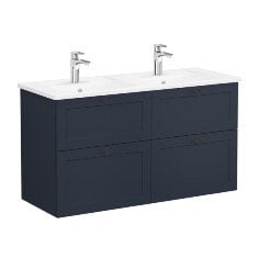 Vitra Root Classic 68944 Lavabo Dolabı, Dört Çekmeceli, 120 Cm, Mat Lacivert, Köşeli Lavabolu